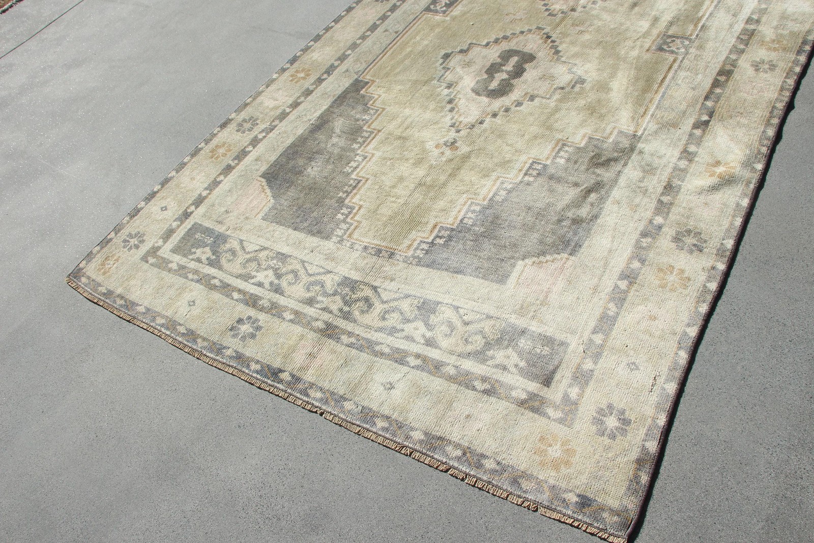5,1×9,4 ft Rug, Large Turkish Rug, Gray Abstract Rug