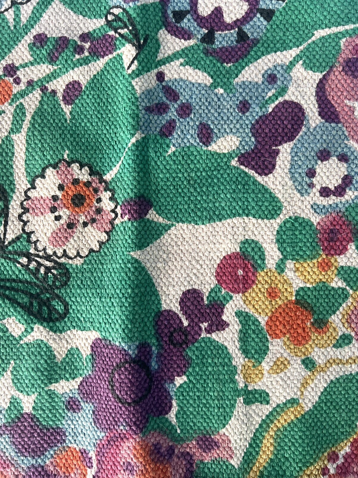 100% Cotton Woven Colorful Rug 36 1/4” X 24 1/2” Peacock & Flowers Made In India