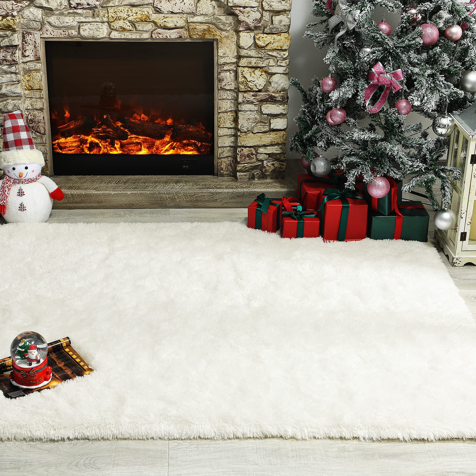 Andecor Soft Fluffy Bedroom Rugs, 5 x 8 Feet Indoor Shaggy Plush Area Rug for