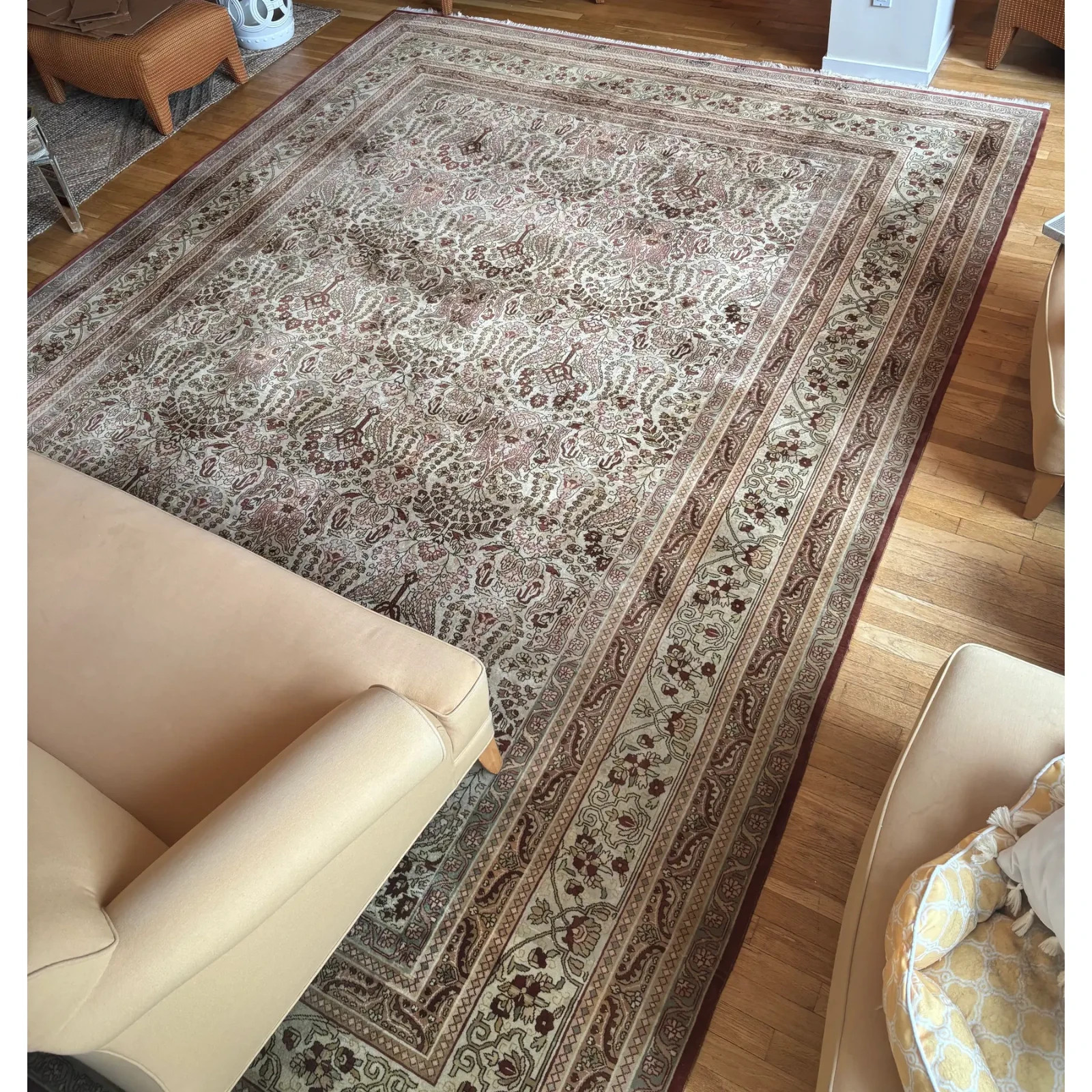 Vintage Traditional Area Rug 9’11″x13’6″ Hand-knotted Carpet from India