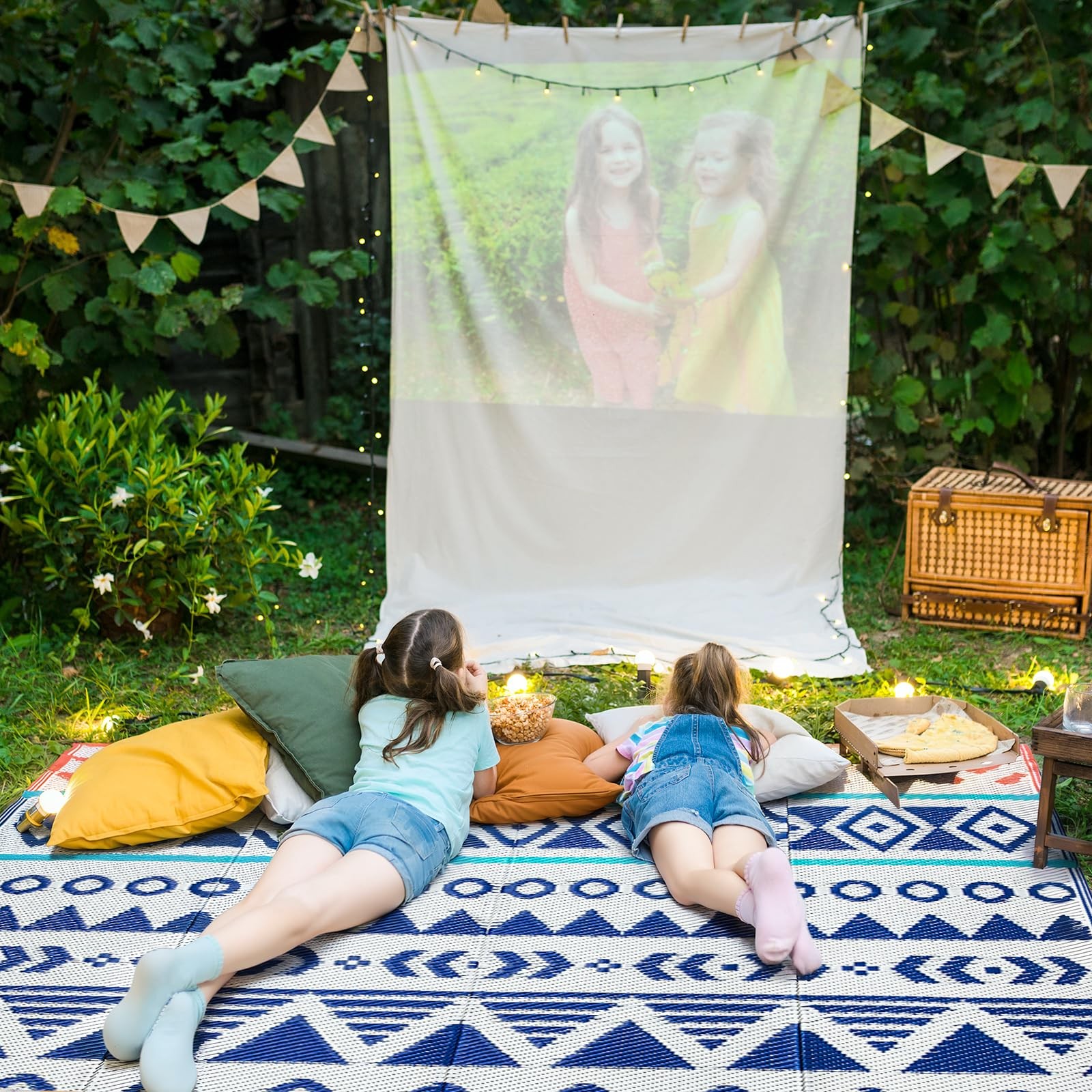 Waterproof Reversible Patio Rug 5×8 ft, Plastic Straw Mat for RV Camping | 10…