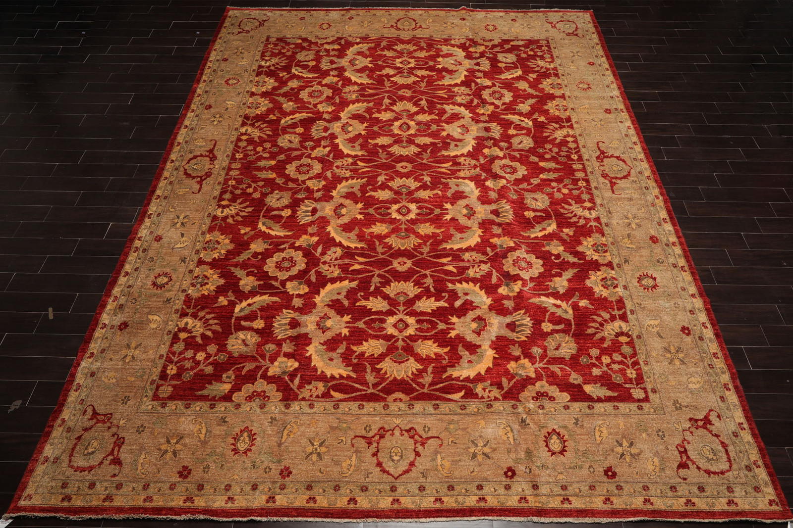 LoomBloom 12’x15’9″ Red Hand-Knotted Peshawar Mahal 200 KPSI Wool Rug