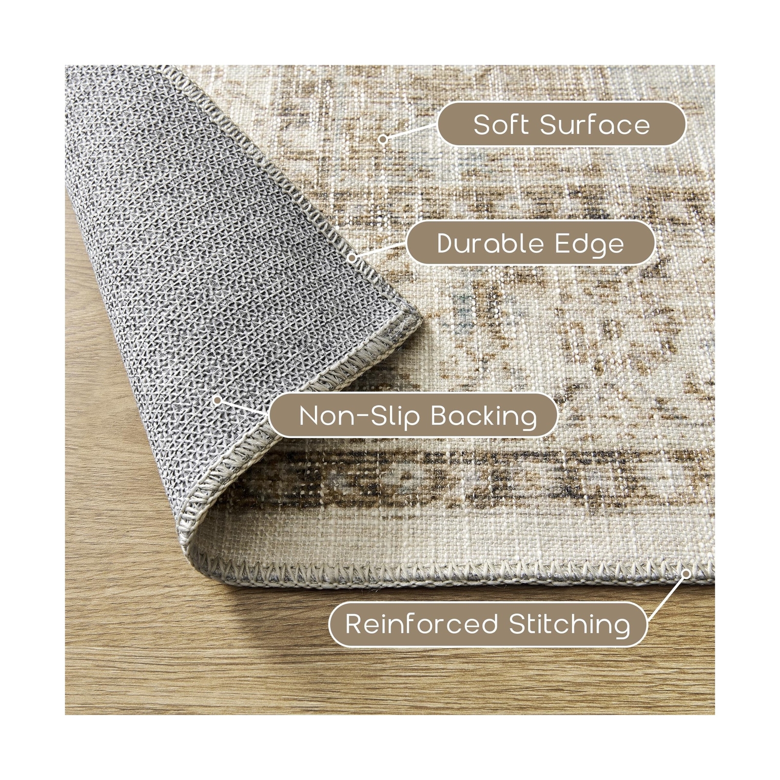 Cream Beige Boho Floral Wool Area Rugs,8×10 Bundle Light Tan Brown Modern Boh…
