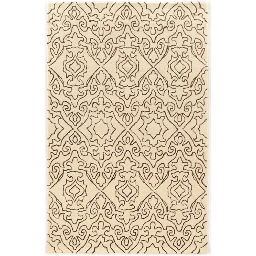 Linon Aspire Kindle Hand Tufted Wool 8’x11′ Rug in Ivory