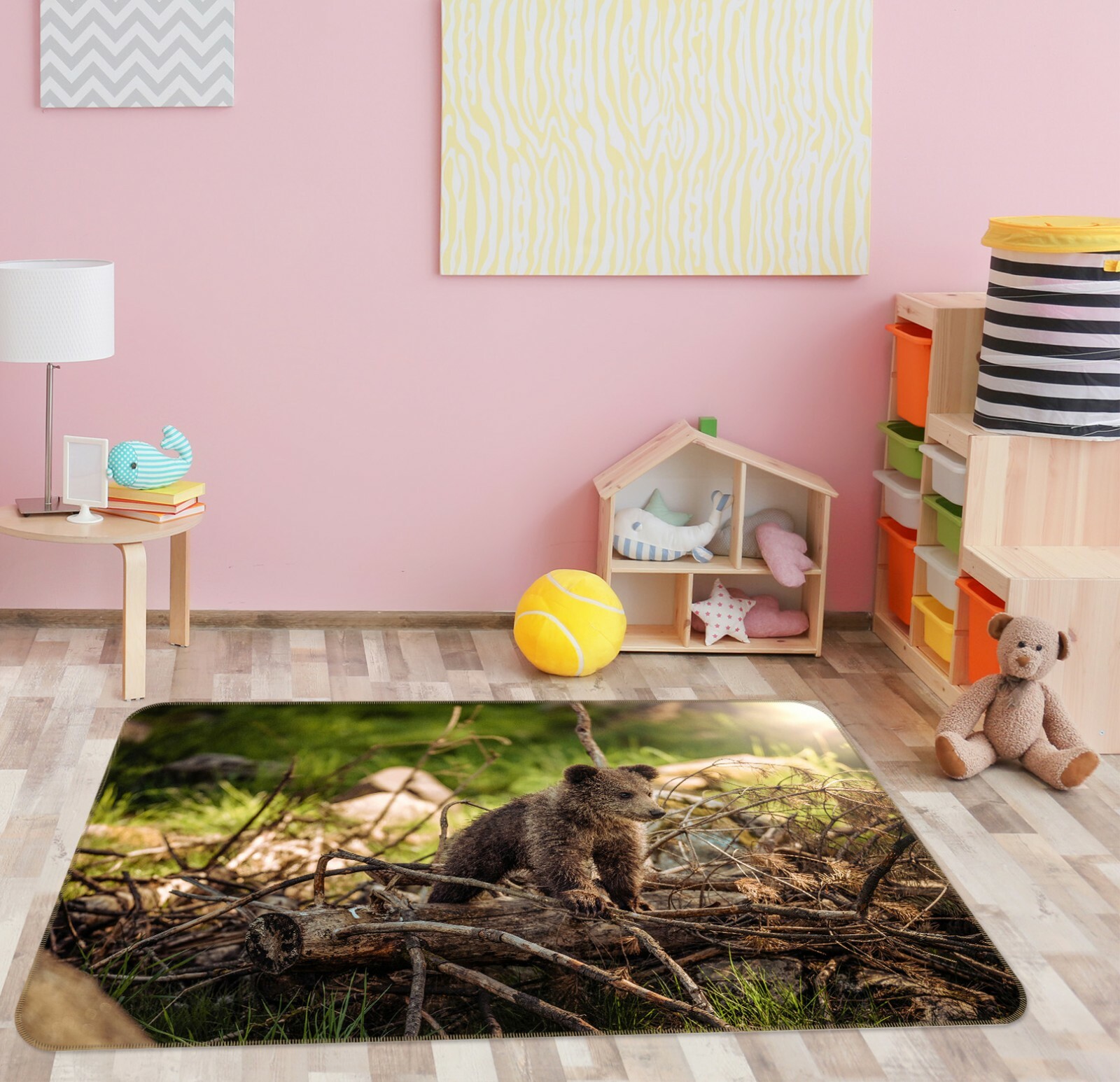 3D Bear Baby Branches B215 Animal Non Slip Rug Mat Elegant Photo Carpet Amy