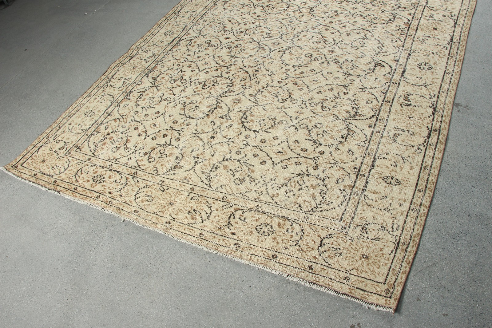 6,1×8,3 ft Vintage Rug, Turkish Large Rug, Beige Brown Camouflage Rug