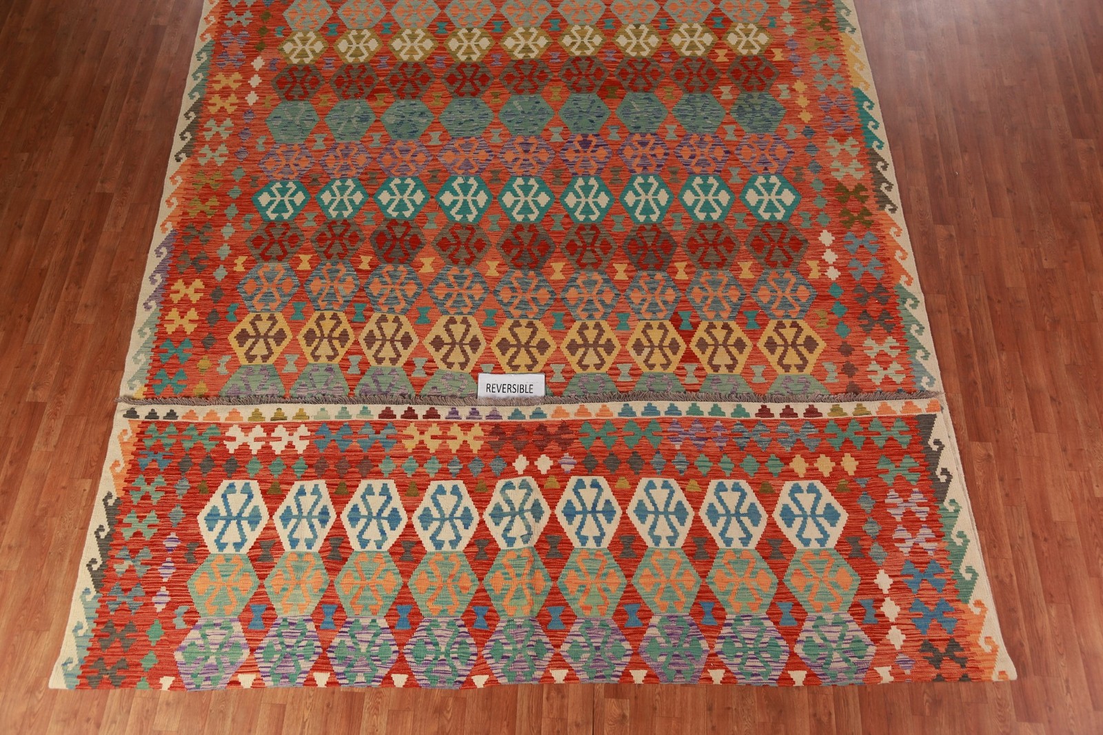 South-western Kilim Palace Size Rug 10×16 Geometric Wool Oriental Reversible Rug