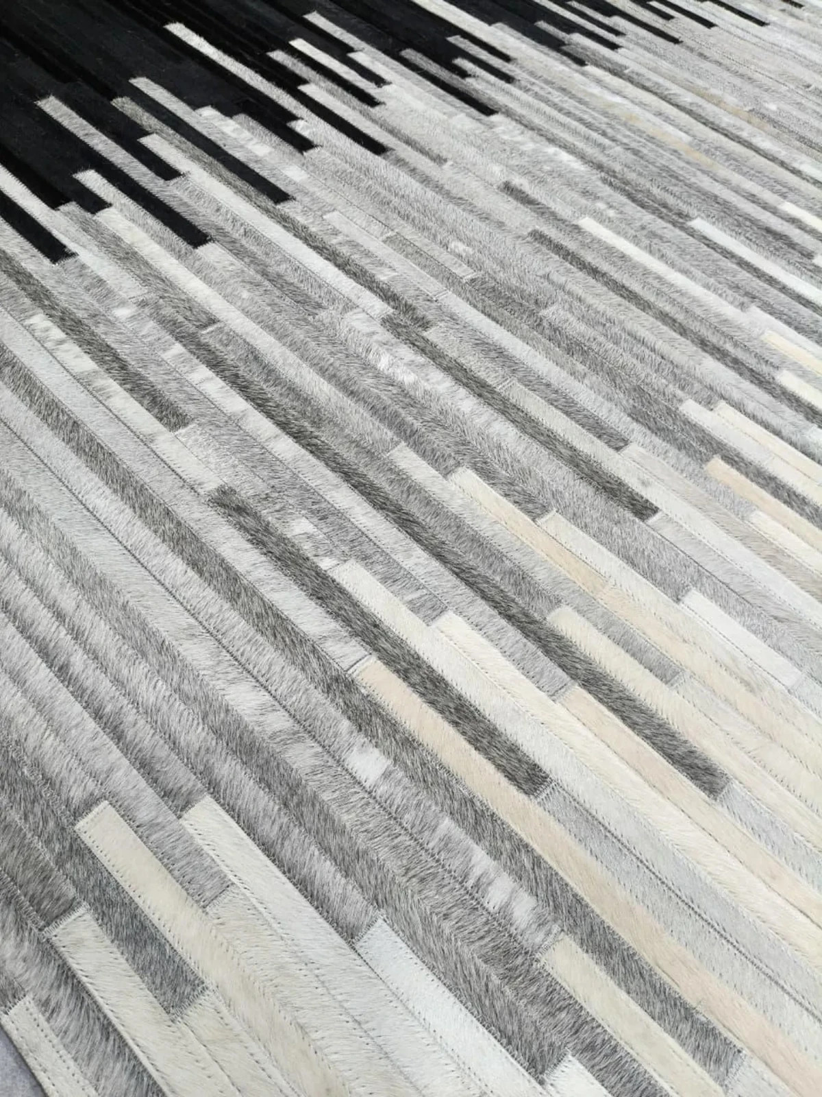 Modern Hand Tufted Wool Area Rug Black White Abstract Geometric Living Room Bedr