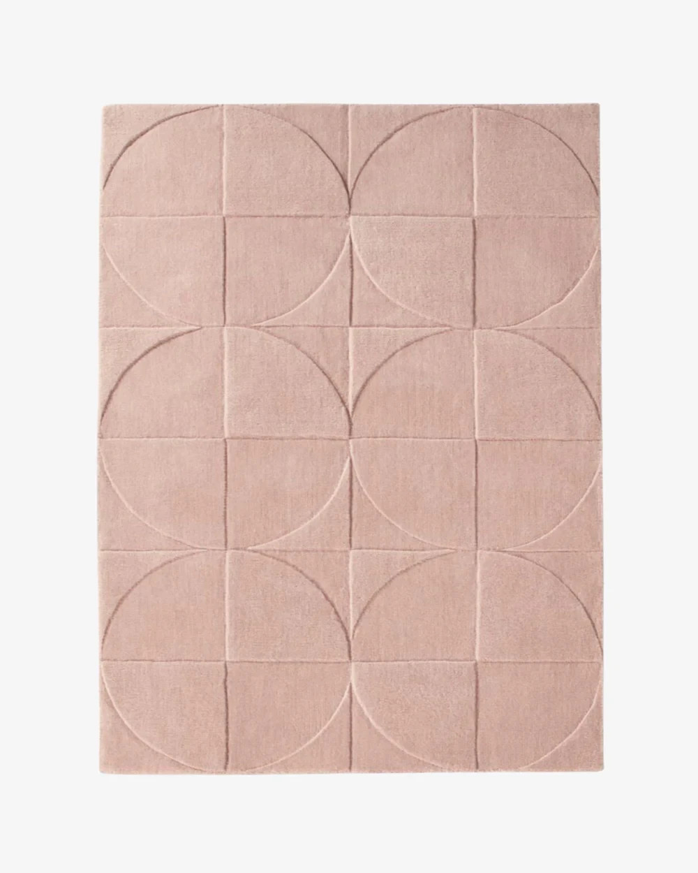 Hand Tufted Round Square Rug / Blush Pink Handmade Design Area Rug & Carpet.
