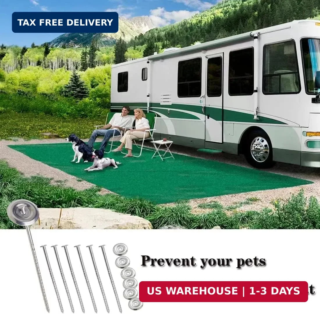 14 Count Outdoor Rv Rug Stakes, Stainless Steel Spiral Patio Mats Stakes, Used f