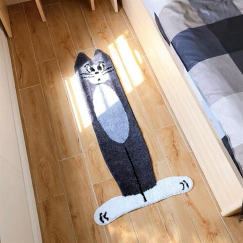 Cartoon Cat Rug for Stairs Flat Rug Cat Carpet Room Water Absorption NonSlip