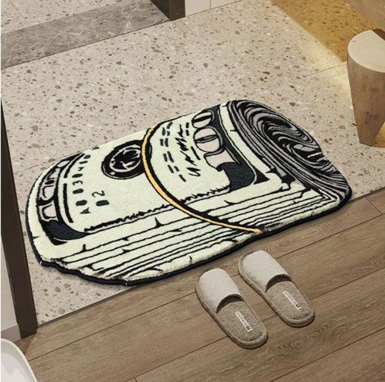 Dollar Sign Area Rug Soft Cashmere Non Slip Washable Floor Mat Bedroom Living Ro