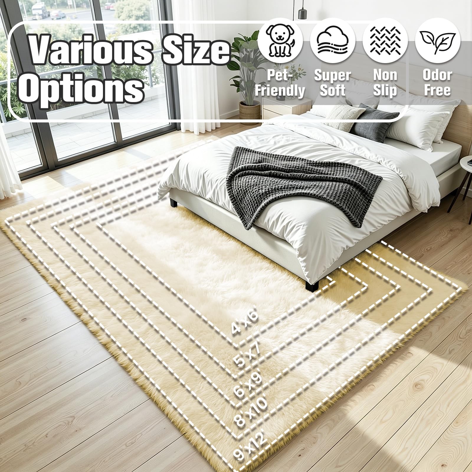 Oriannal Rug Cream White 8’x10′