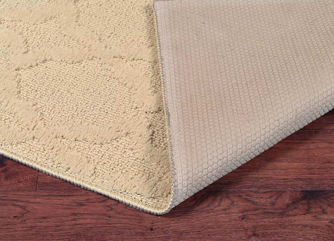 Sparta Non Slip Polypropylene 3 Ft. X 5 Ft. Biege Tan Area Rug- Ideal for Living