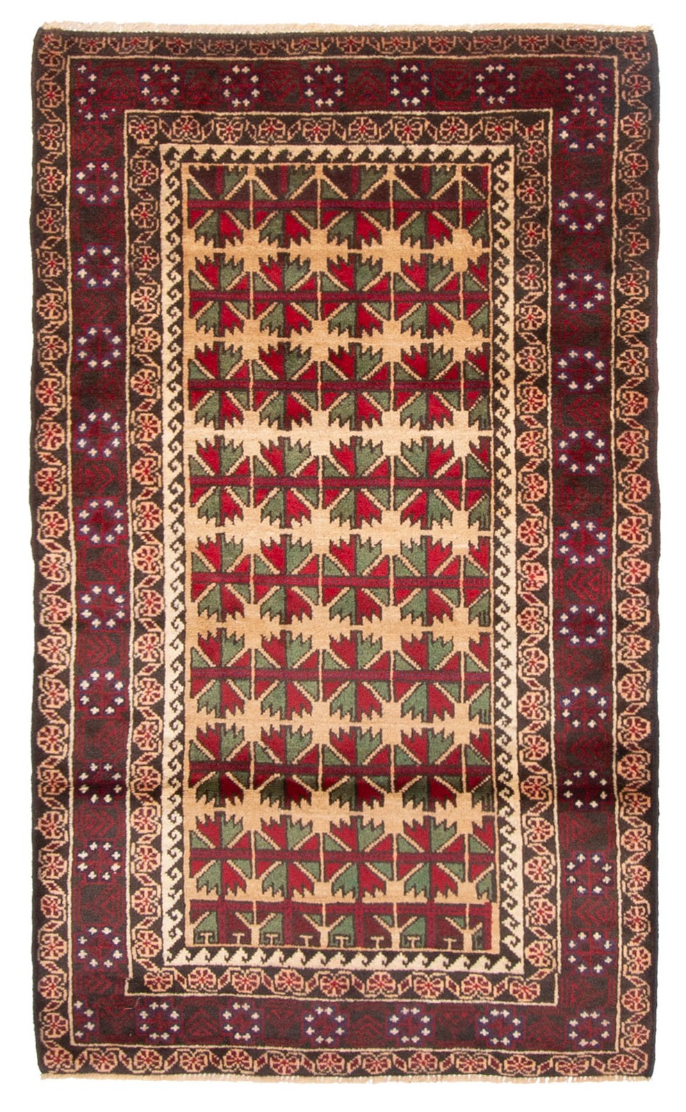 Vintage Traditional Hand-Knotted Area Rug 2’11” x 5’1″ Oriental Wool Carpet