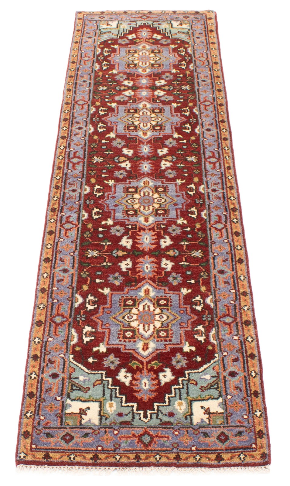 Vintage Hand-knotted Runner Rug 2’5″ x 10’2″ Traditional Oriental Wool Carpet