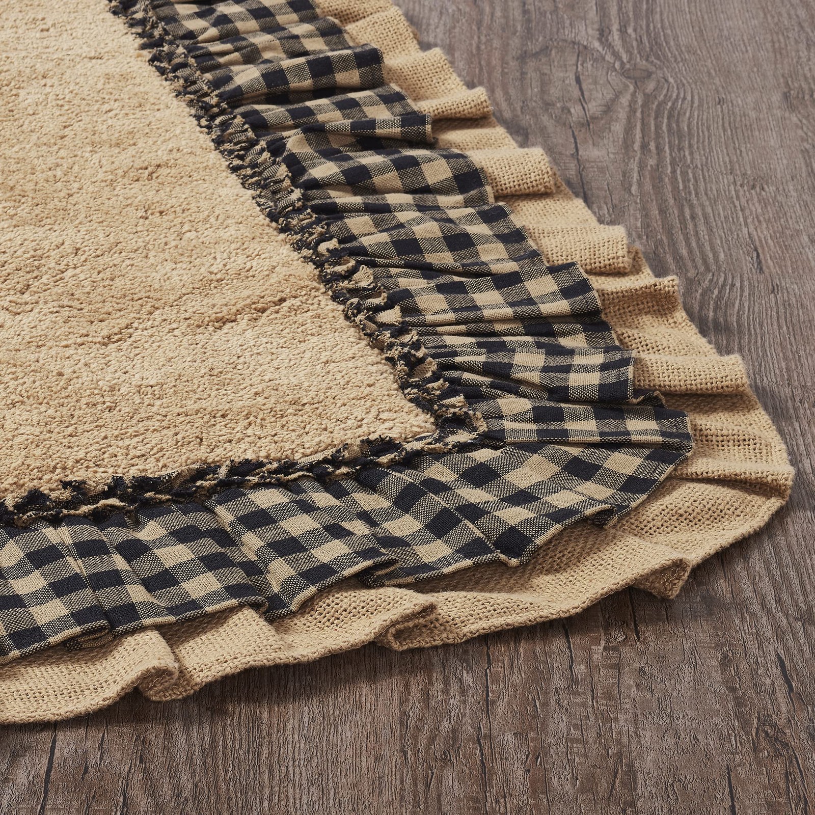 Burlap Check Bath Mat, Natural and Black, 20×30