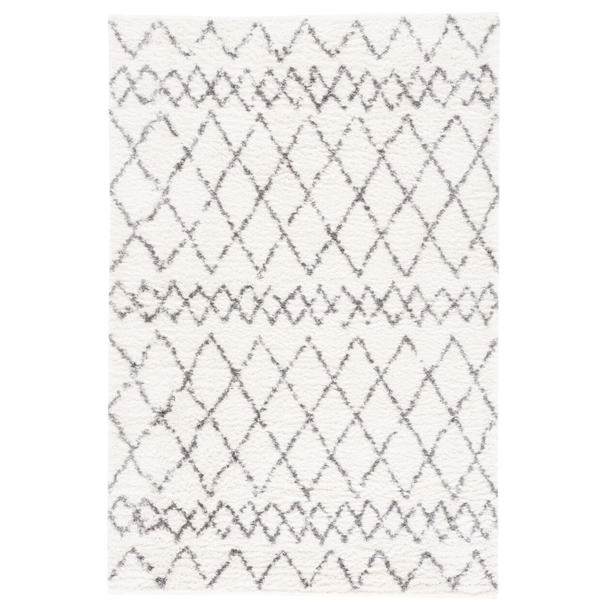 SAFAVIEH Berber Shag BER165C Cream / Light Grey Rug