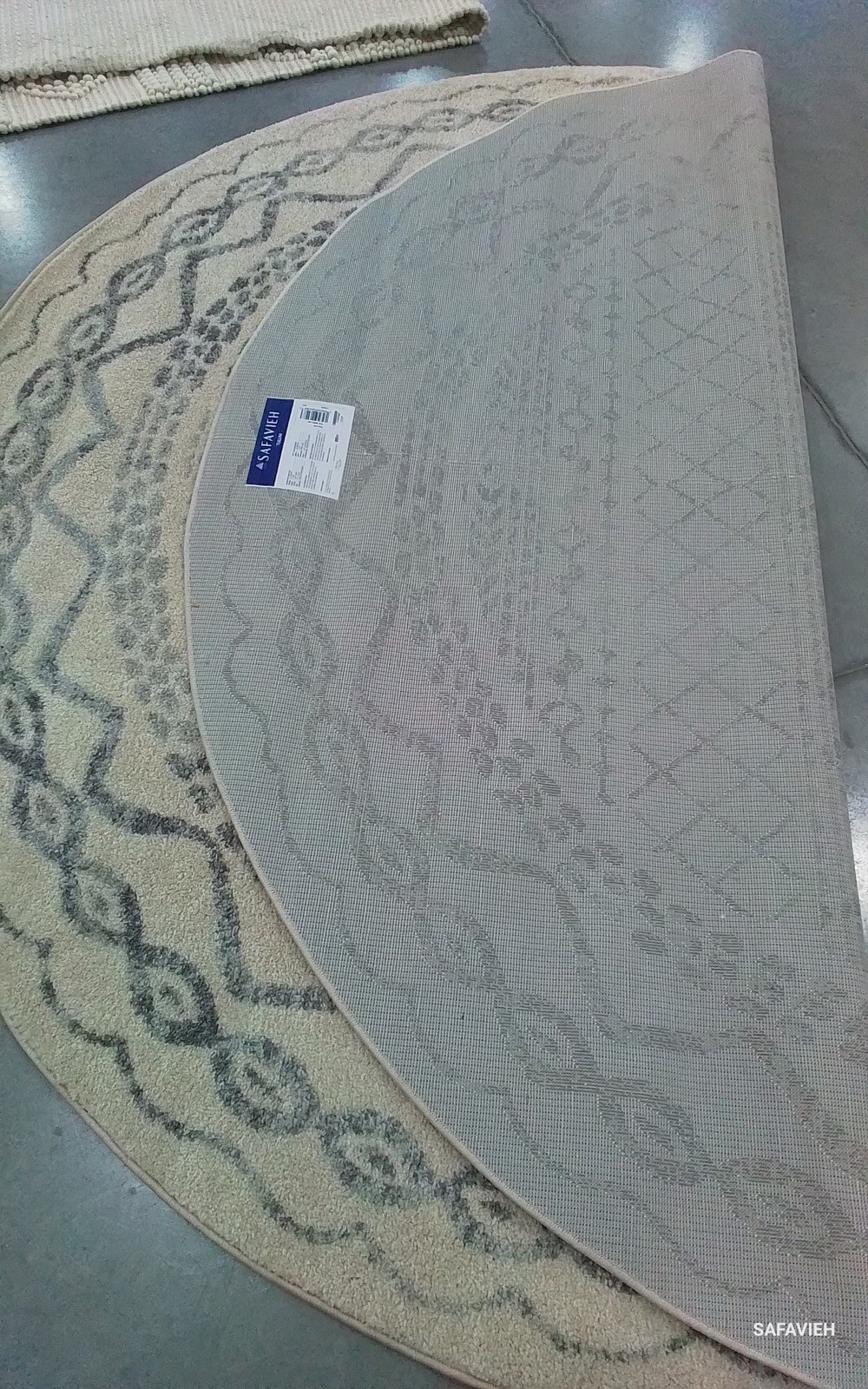IVORY / GREY 8′-0″ x 8′-0″ Back Stain Rug, Reduced Price 1172799406 TUL268A-8R