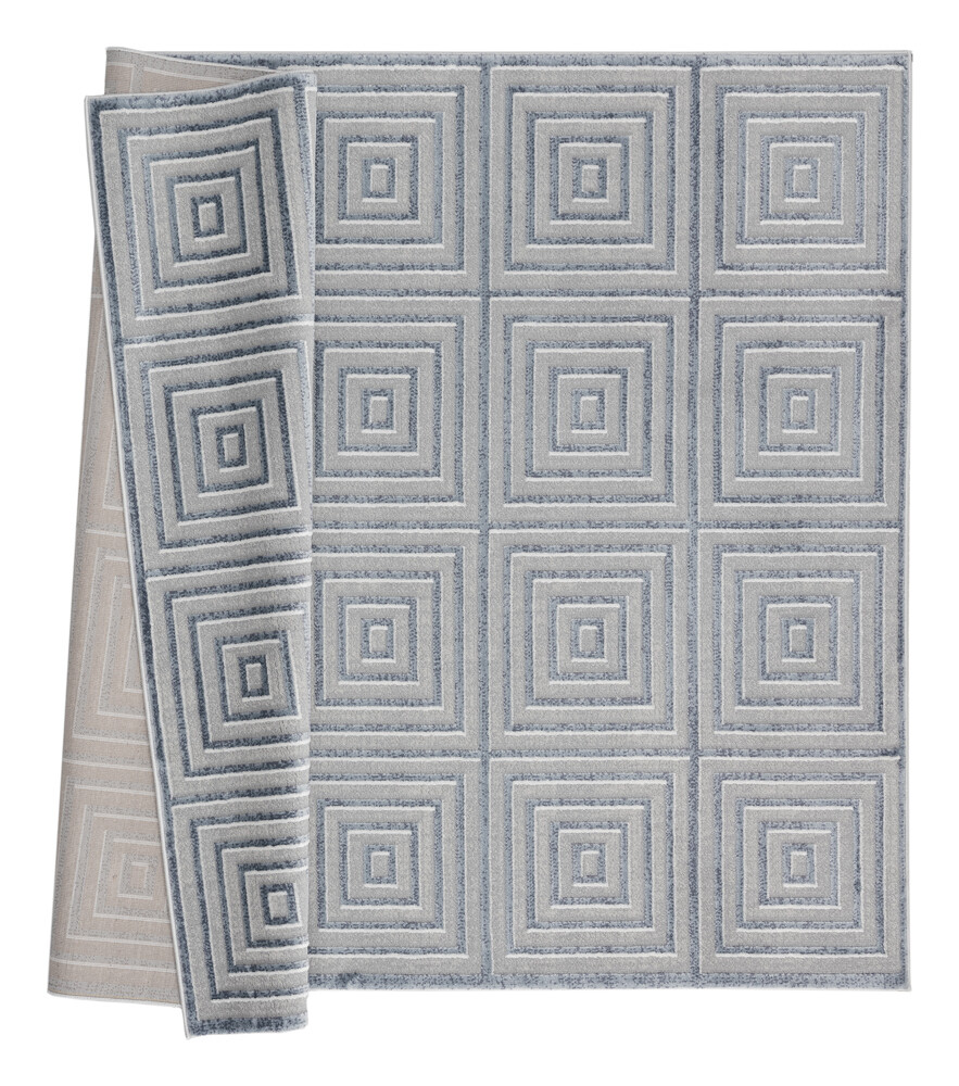 United Weavers Blue Contemporary Squares Blocks Area Rug Geometric 2601 10867