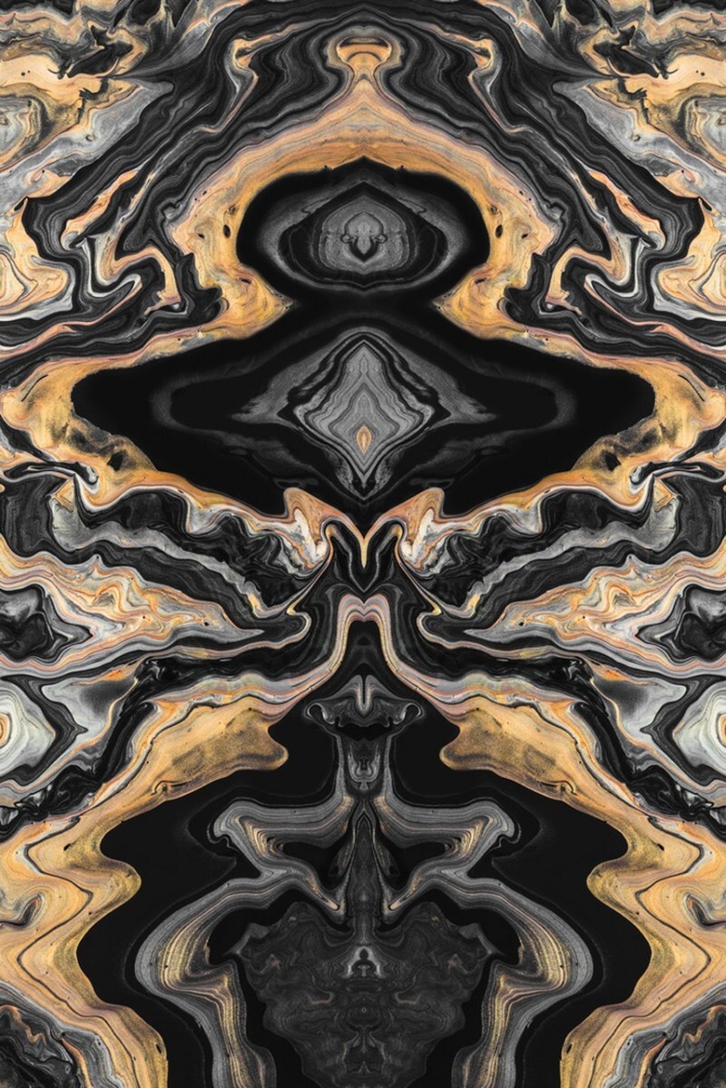 Black Gold Grey Modern Abstract Marble Texture Carpet Washable Non Shedding Rug