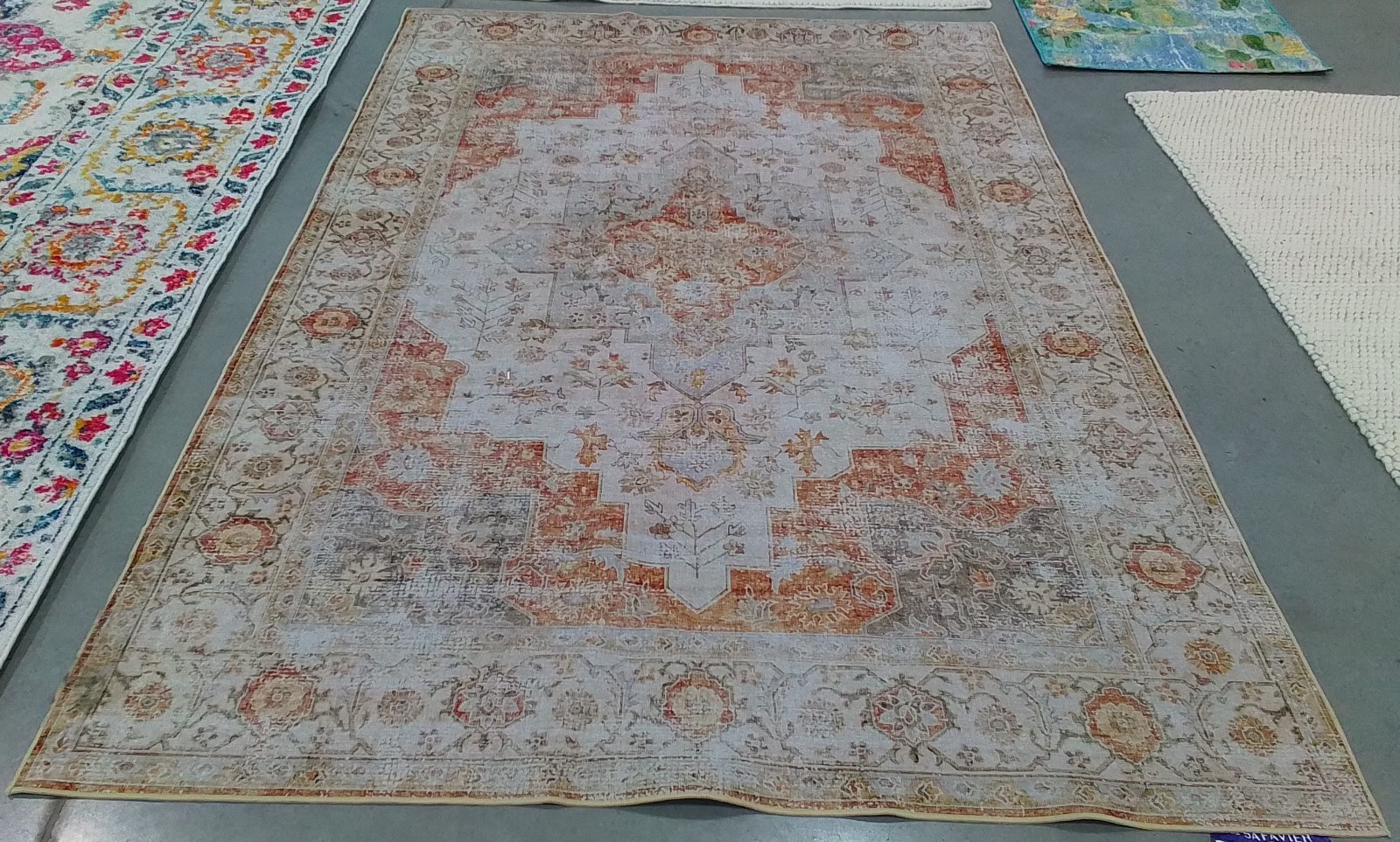 LIGHT GREY / RUST 6′-0″ x 9′-0″ Flaw in Rug, Reduced Price 1172777698 TSN105F-6