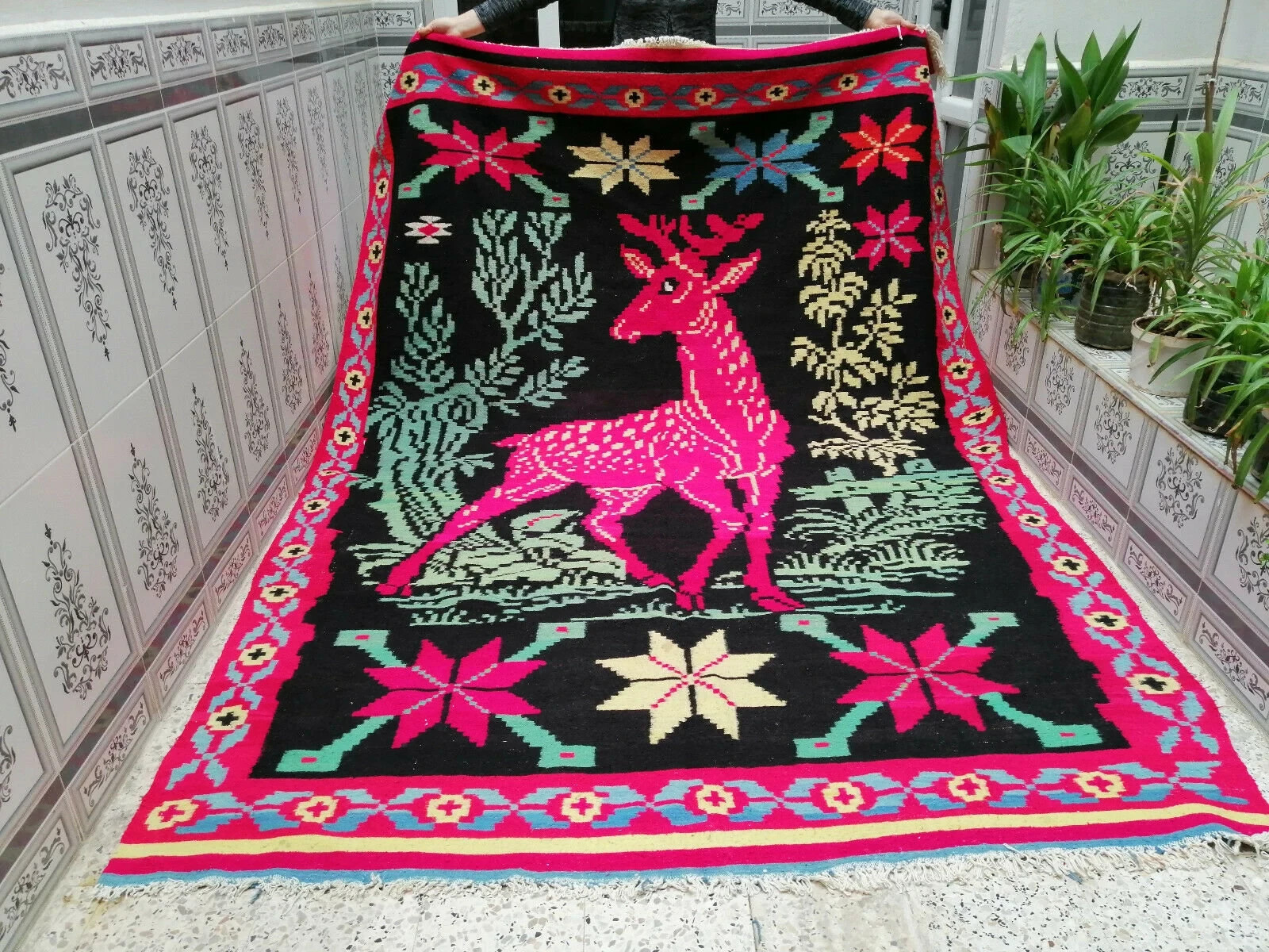 Moroccan Handmade Azilal Wool Rug Authentic Tribal Berber Carpet