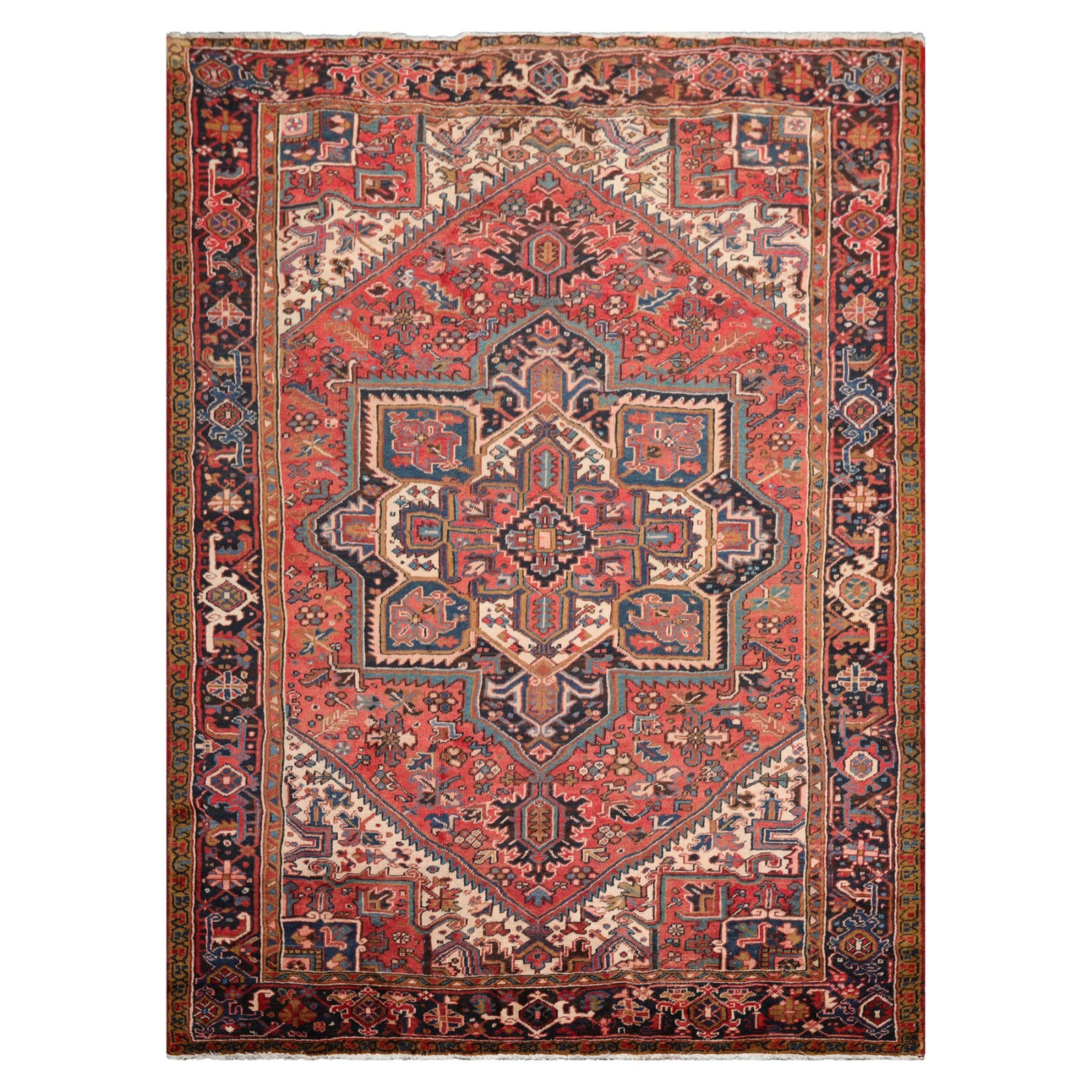 7’6″ x 11’1″ Early 20th century Antique Hand Knotted Wool Oriental Area Rug