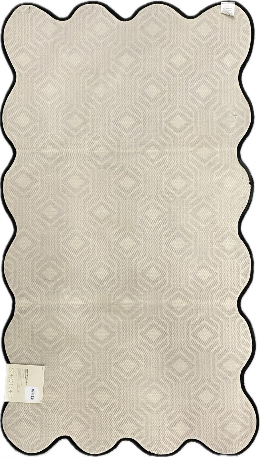 SOHO LOFT Machine Washable Geometric Area Rug Black White, 27” x 45”