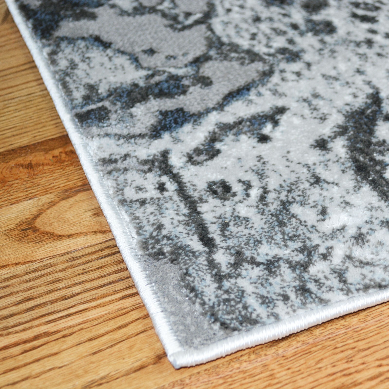 Mayberry Everest Splash Blue Gray Cream Polyester Soft Area Rug