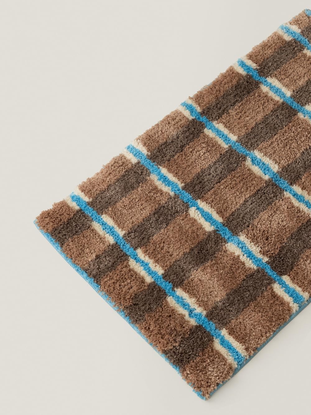 Seasalt Checked Area Rug BrownMicrofiber Absorbent Non-Slip Throw RugTPR Non-…