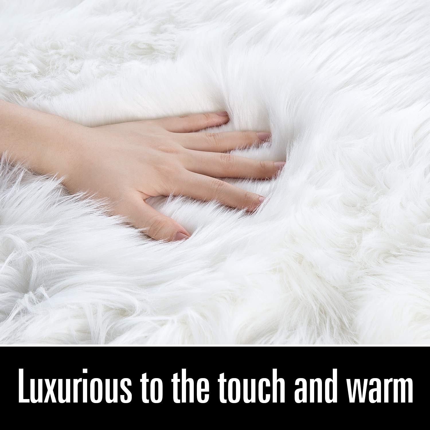Super Soft Round Seat Cushion Faux Fur Sheepskin Chair Cover Pad Plush Rugs f…