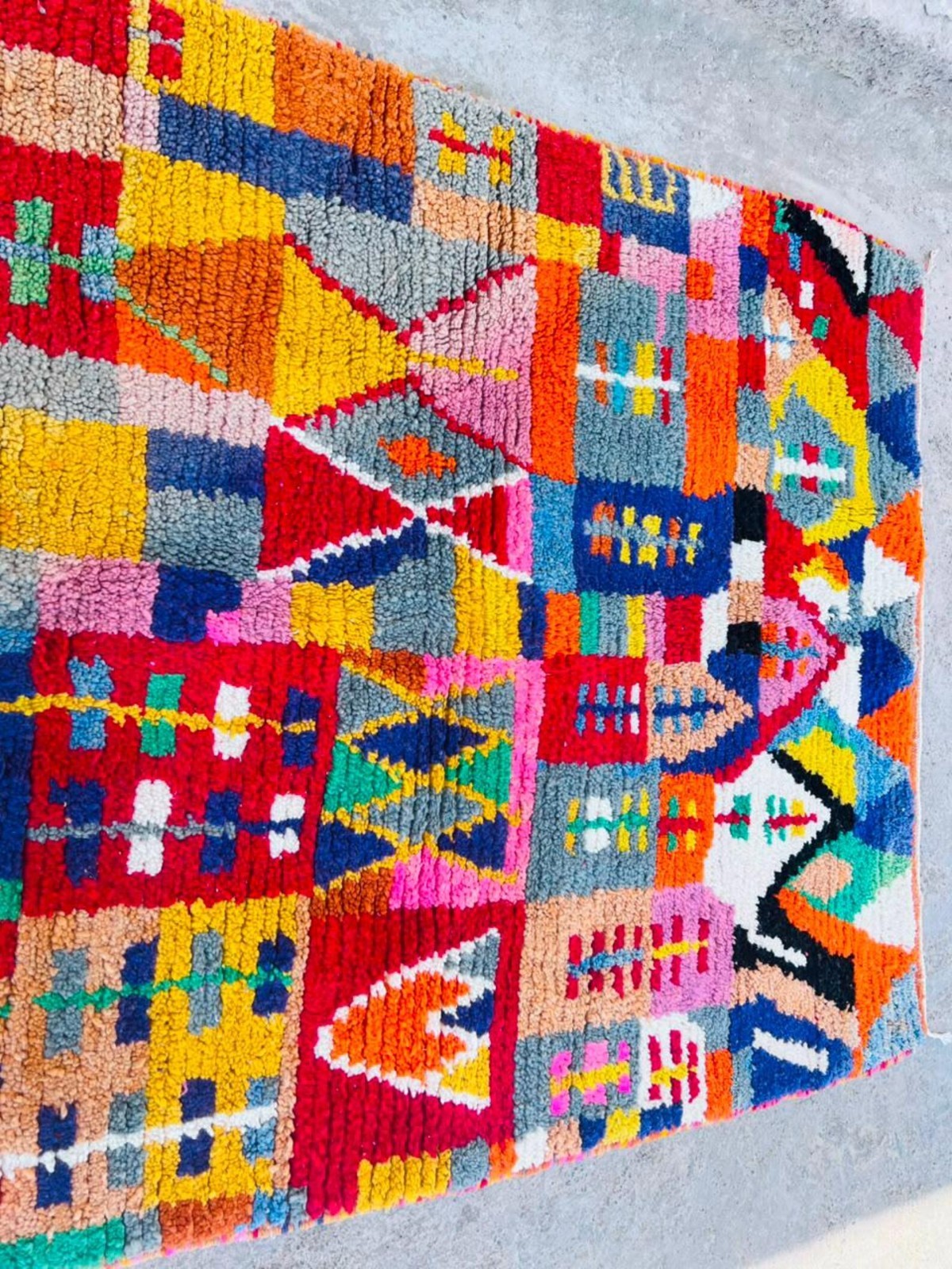 Hand Knotted Moroccan Rug Authentic Wool Berber Rug Design Handmade Carpet Rug