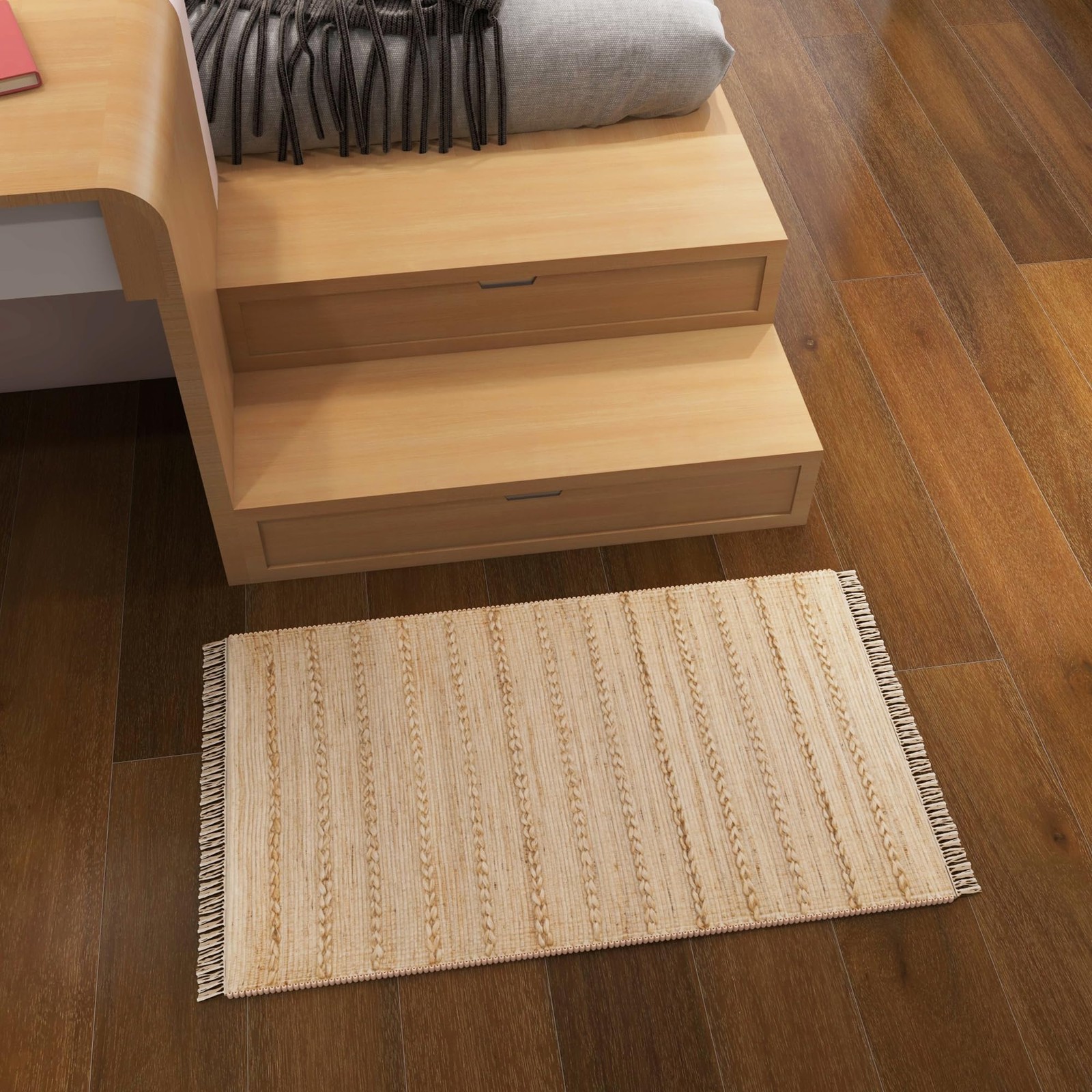 Jute Entryway Rug 2×3 ft Natural Hand-Woven Non-Slip Doormat – Indoor Outdoor