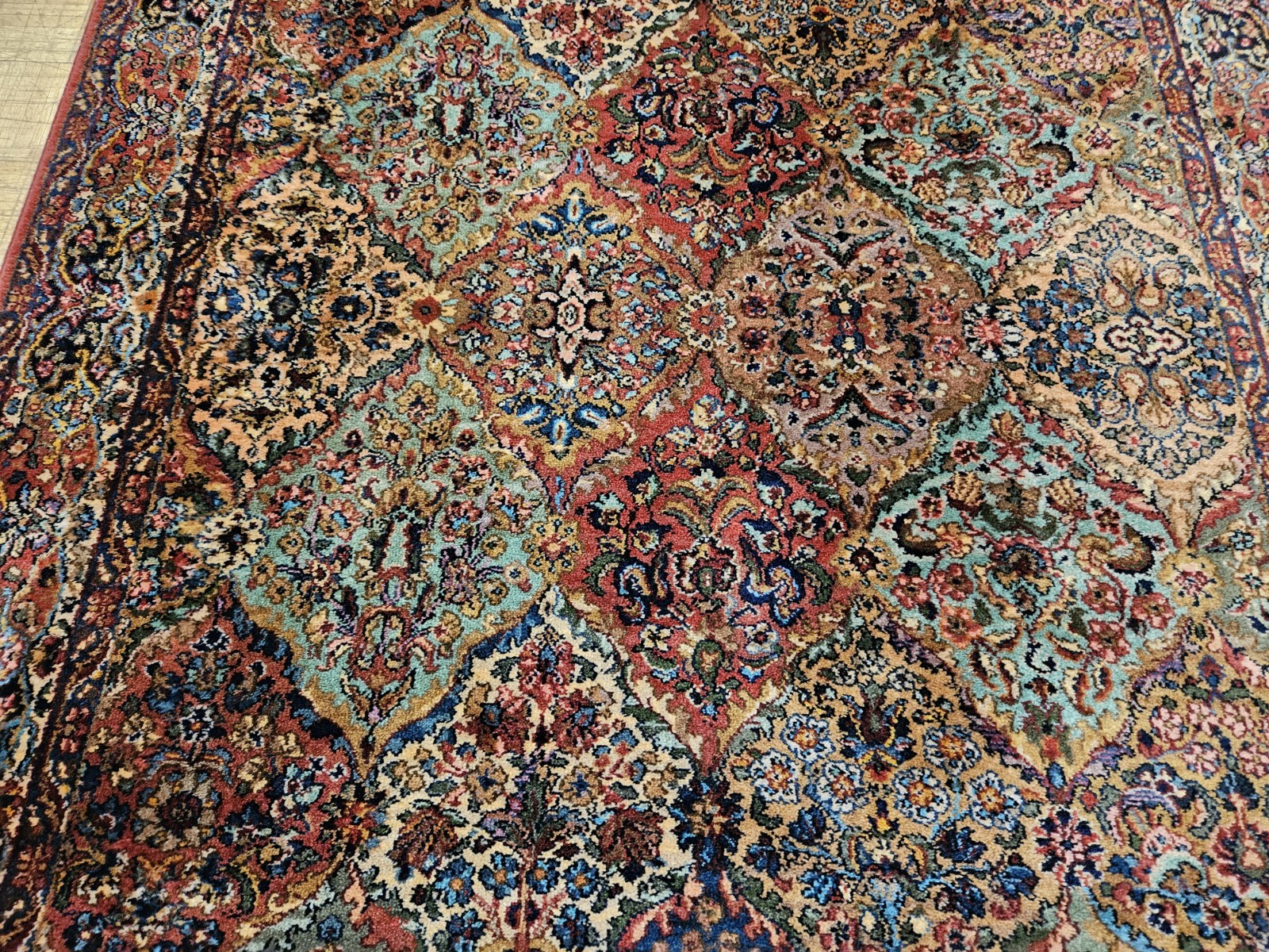 6×9 ANTIQUE KARASTAN MULTICOLOR PANEL KIRMAN ORIGINAL 700 717 100% WOOL RUG