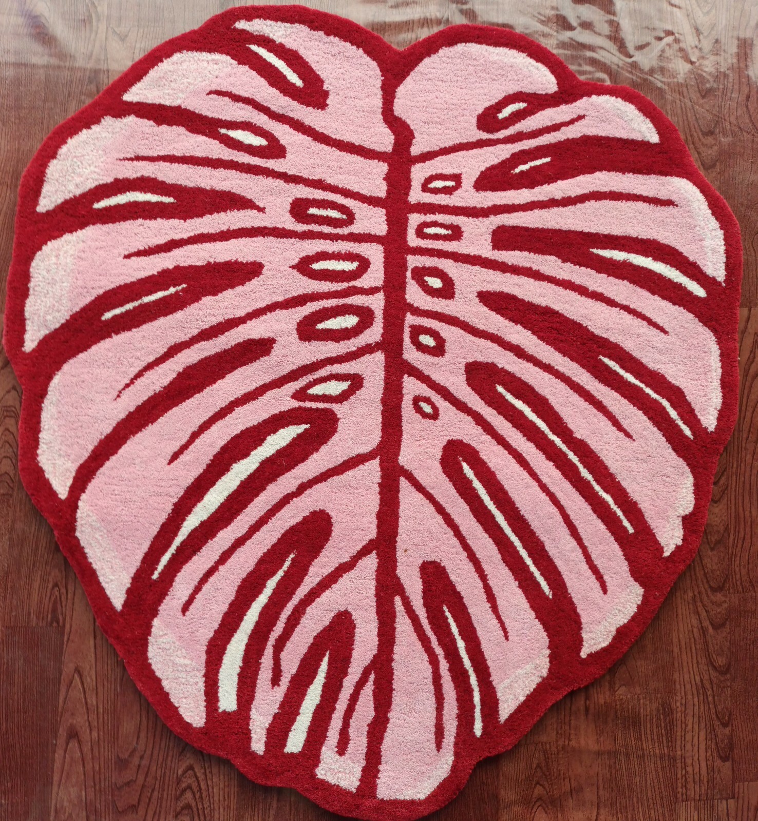 Leaf Rugs 4×4 Feet Handmade 100% Woolen Hand Tufted For Home Decoration
