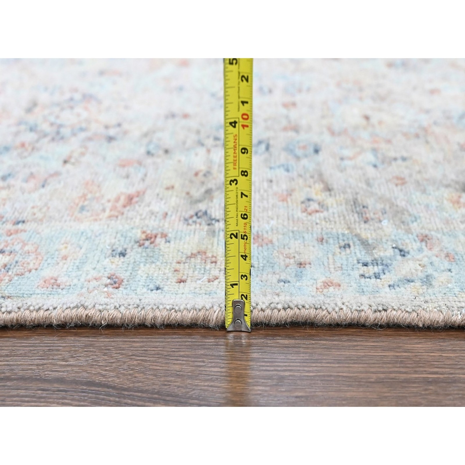Hand Knotted Mat Rug 2’x3′ Pink Ziegler Mahal Design Zero Pile Distressed 10399