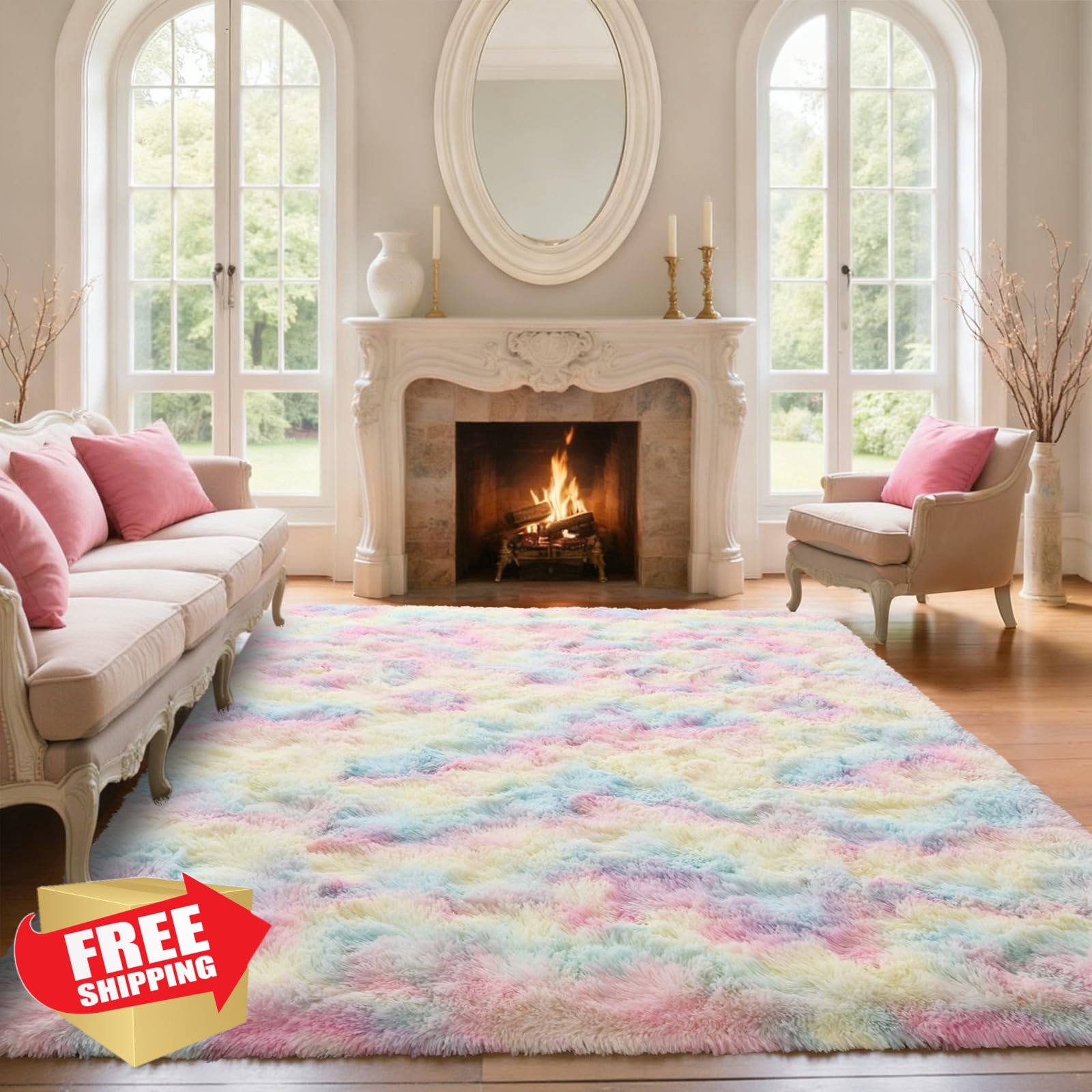 LòutiRoot Home Rainbow Rug 5×7 ft