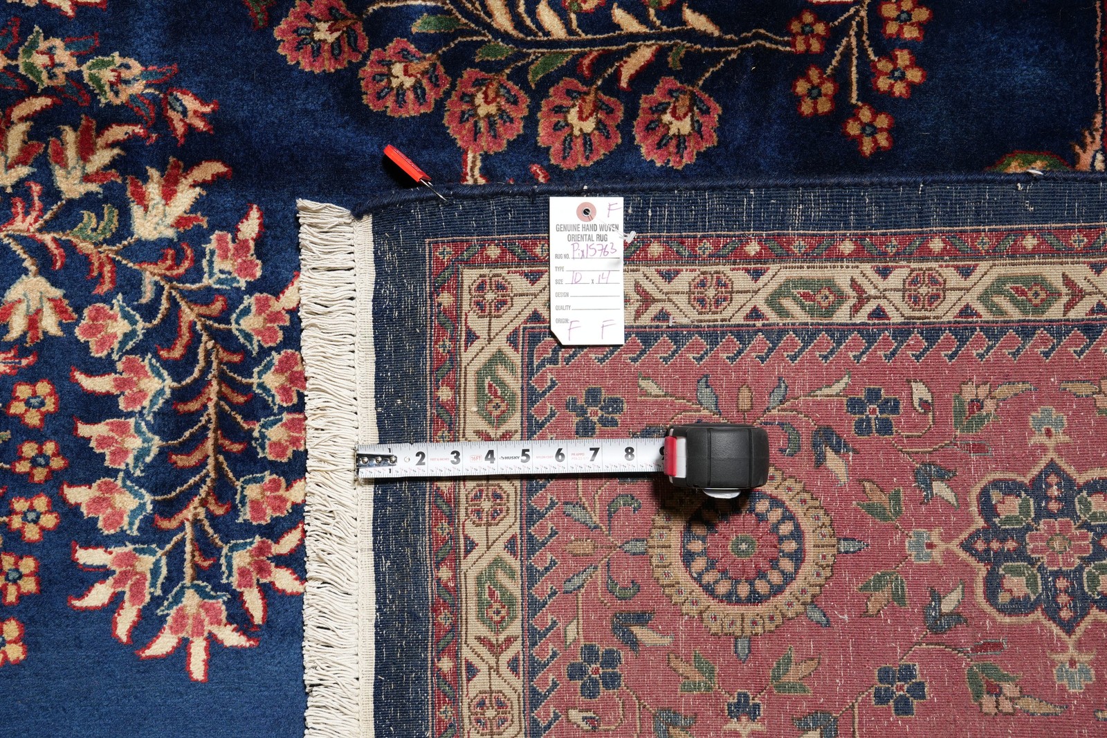 10 x 14 Sarouuk Mohajeraan Lustrous Silky Wool Blue Rug #PIX-15763