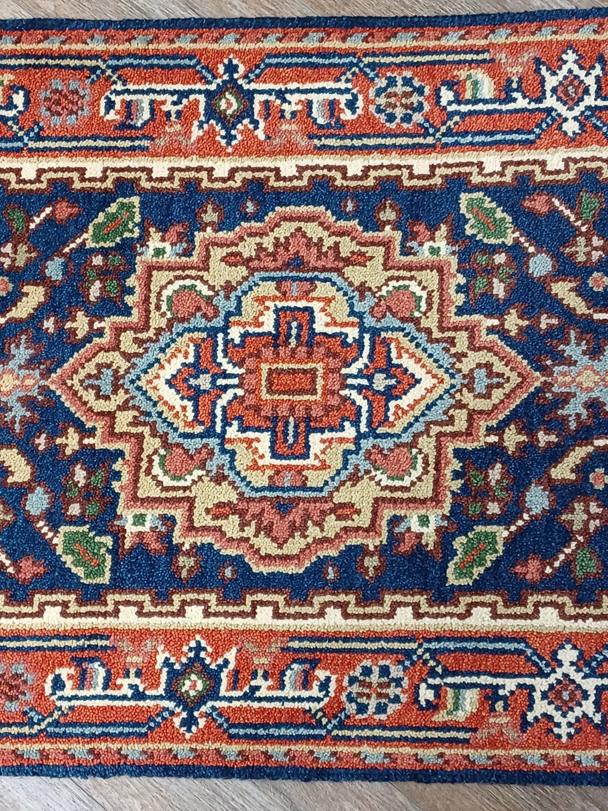 Bohemian Oushak Turkish Runner Rug, Oushak Hand Made Geometric Rug, 2.6×22.7 Ft