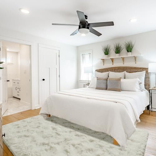Fluffy Rugs for Living Room Bedroom, Cream 3×5 Area Rug 3X5 Feet Cream White