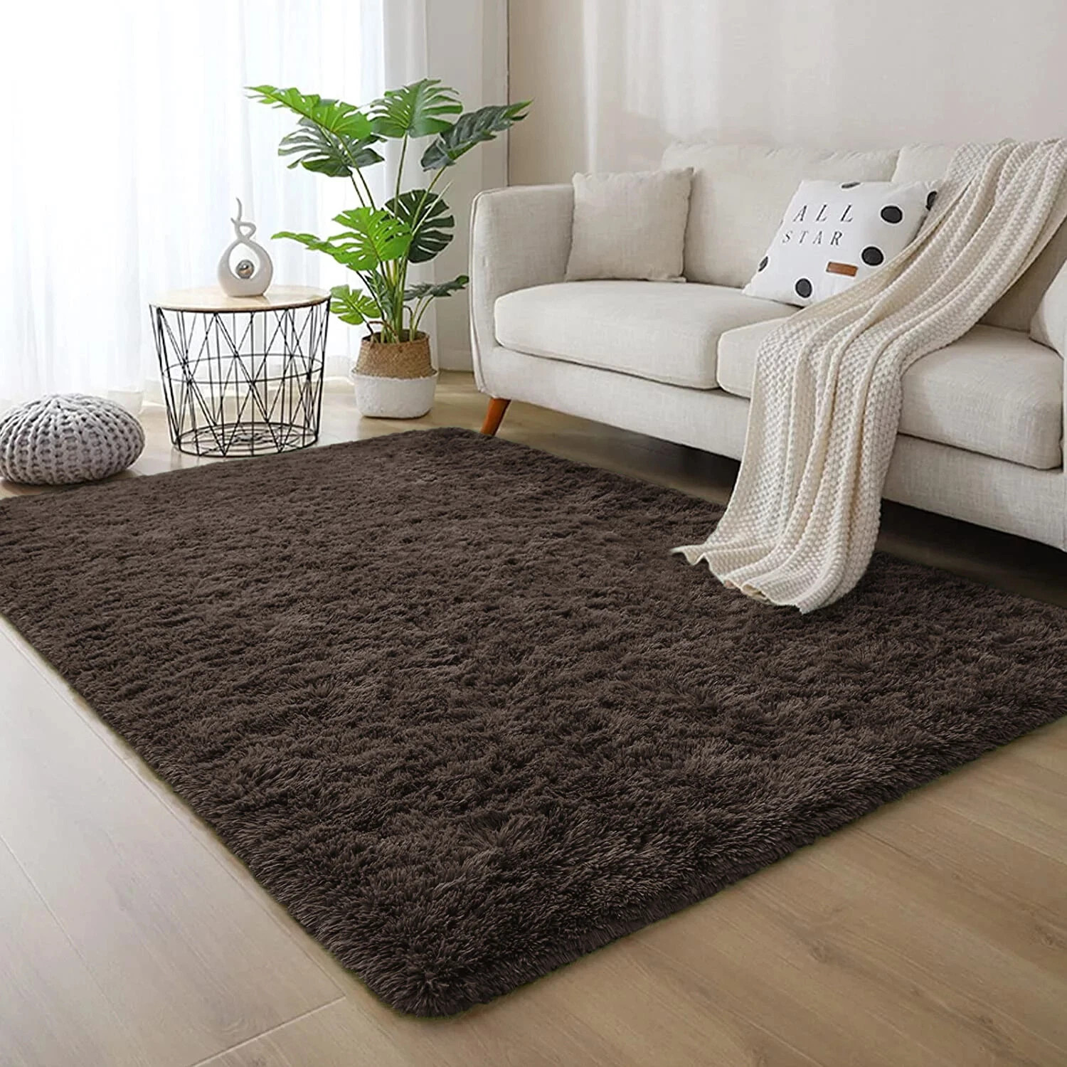 Shaggy Fluffy Area Rug Anti Skid Living Room Bedroom Carpet Ultra Soft Floor Mat