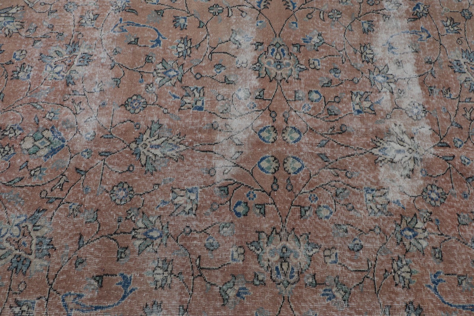 4,2×7,7 ft Turkish Rug, Vintage Area Rug, Brown Blue Oriental Rug