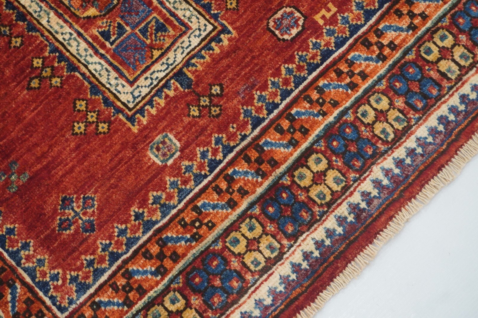 3 x 4 ft Red Oriental Afghan Hand Knotted Tribal Area Rug