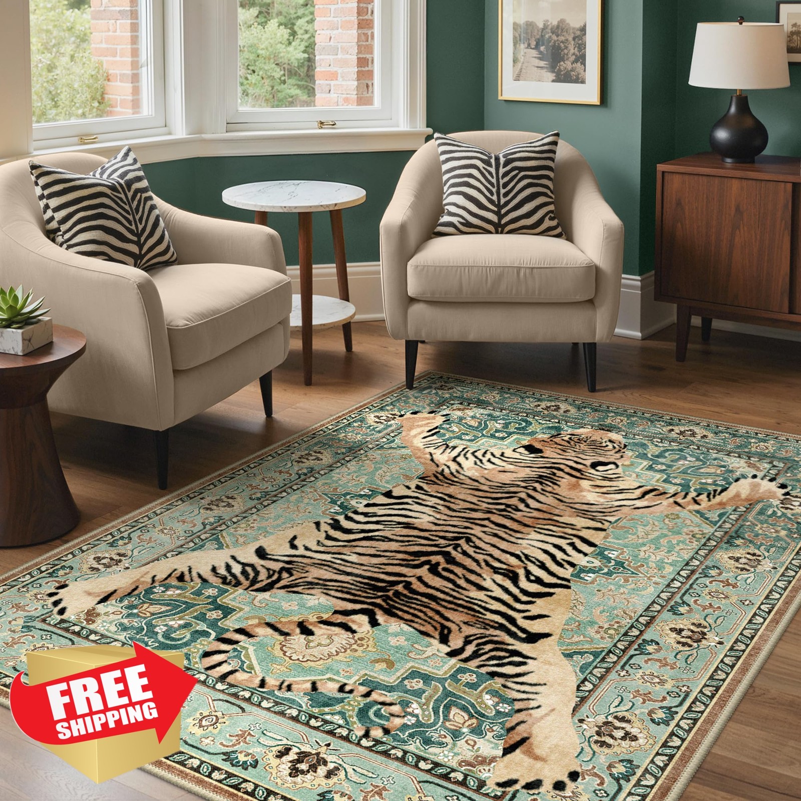Bavni 3×5 Tiger Green Rug