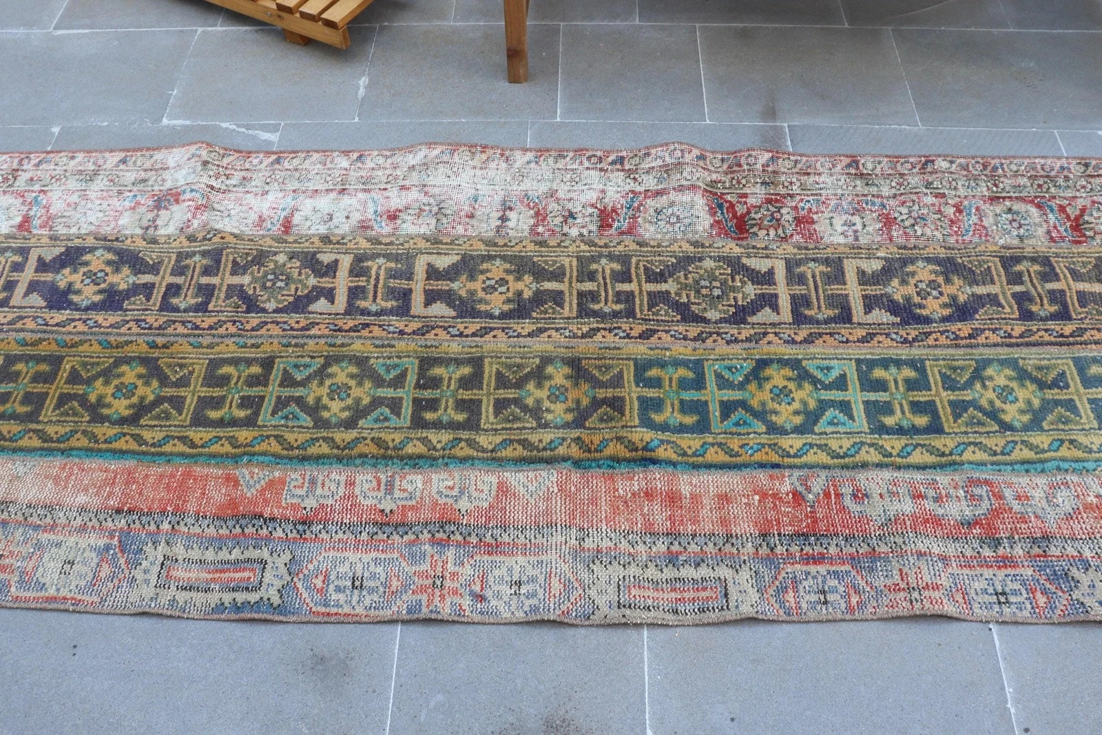 Vintage 2,9×8,4 ft Runner Rug, Turkish Rug, Rainbow Moroccan Rug