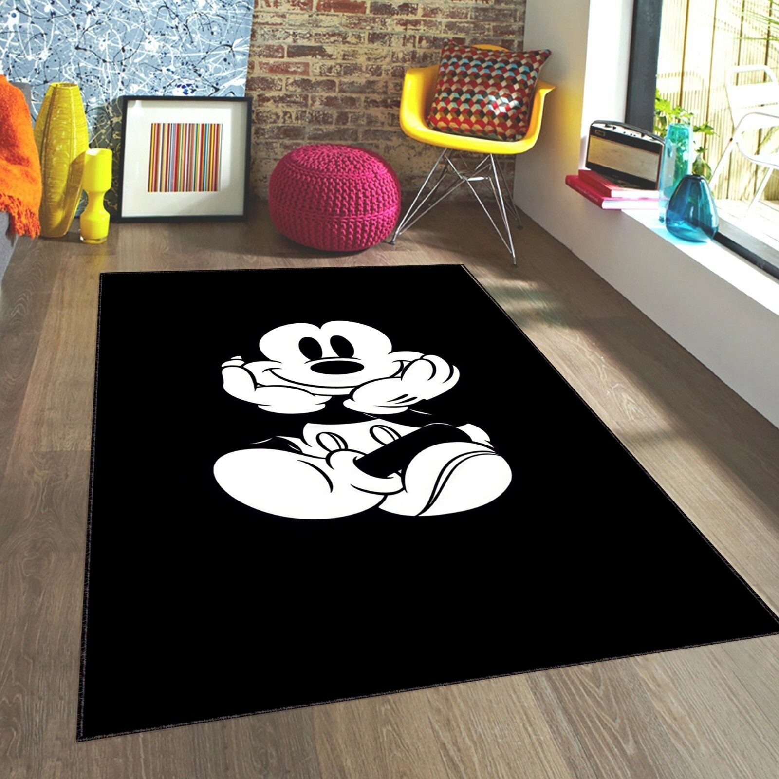 Mickey Mouse Rug, Kids Rug, Child Room Rug, Living Room Rug, Nursery Rug, Baby