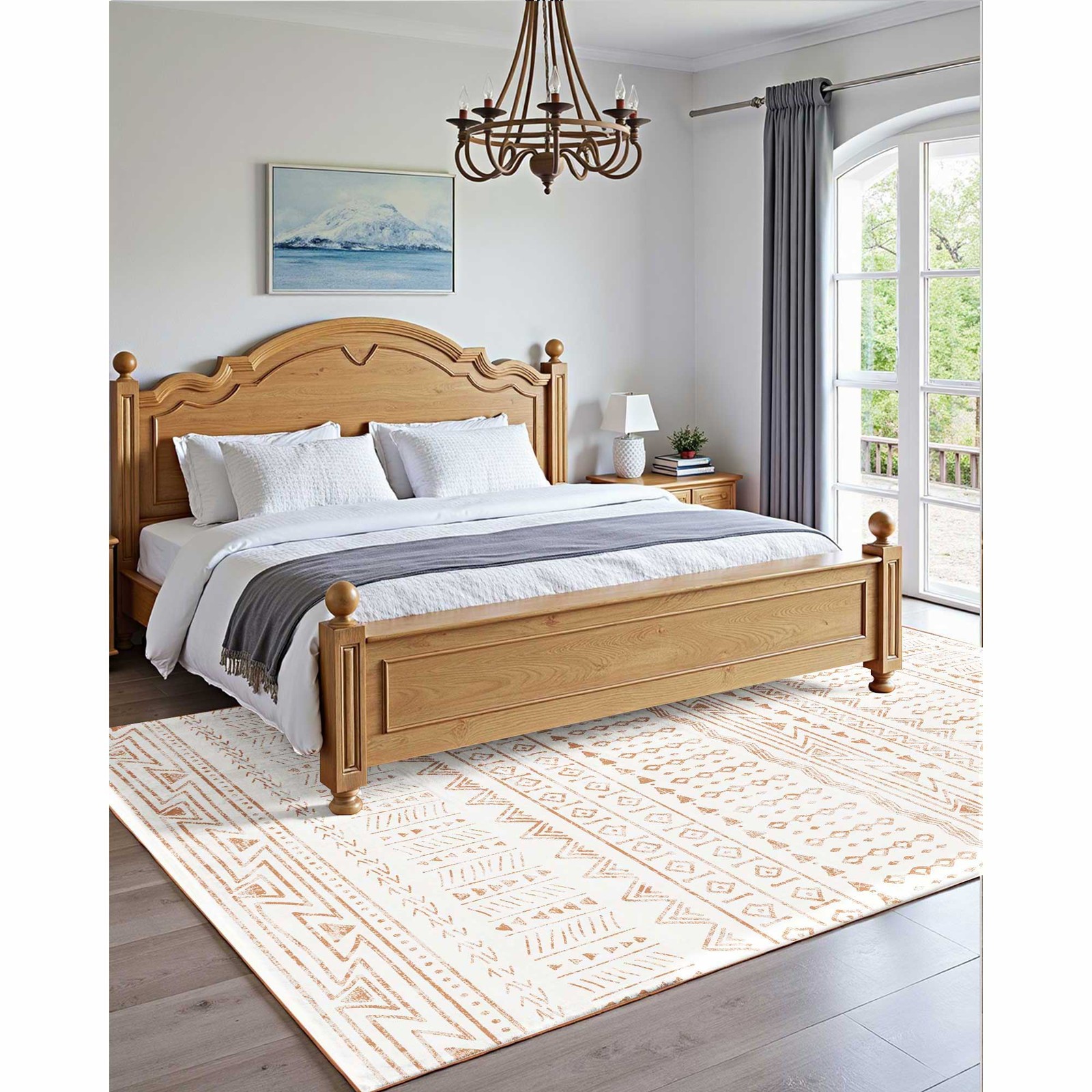Uimoso Area Rug 5 ft x 5 ft Large Carpet Non Slip Indoor Mat Bedroom Living Room