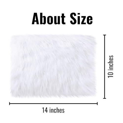 14×10 inches 1pcs Rectangle Faux Fur Plush Cushion, Area Rugs Fluffy Carpet
