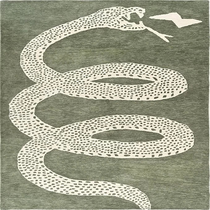 Handmade Snake Design Hand Tufted Nz Wool Rug Premium Soft Modern Carpet Rug